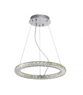 Ceiling Pendant Round Small 27W LED 4000K Polished Chrome, Crystal - 1