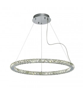 Ceiling Pendant Round Large 36W LED 4000K Polished Chrome, Crystal - 1