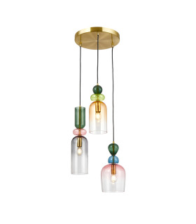 Manso Cluster Pendant Ceiling Light Gold With Shine 3xE14-1