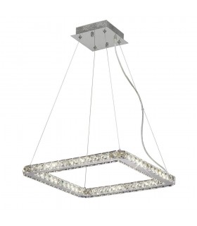 Ceiling Pendant Square Small 24W LED 4000K Polished Chrome, Crystal - 1