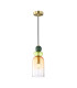 Manso 30cm Slim Pendant Ceiling Light Gold With Shine with Red Blue Pink Glass Shade-1
