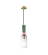 Manso 43cm Slim Pendant Ceiling Light Gold With Shine with Red Blue Pink Glass Shade-1
