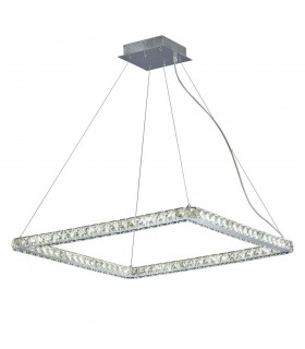 Ceiling Pendant Square Large 36W LED 4000K Polished Chrome, Crystal - 1