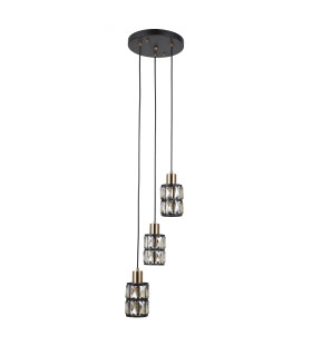 Menfi Cluster Pendant Ceiling Light Black Brass 3xE27-1
