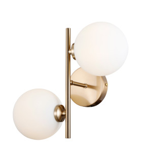 Mirellio Globe Wall Lights Honey Brass 2xG9-1