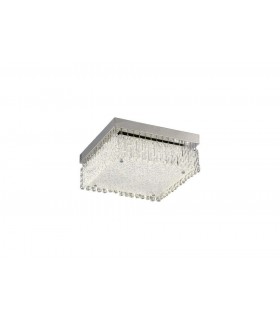 Small Square Flush Ceiling 18W 1700lm LED 4200K Polished Chrome, Crystal - 1