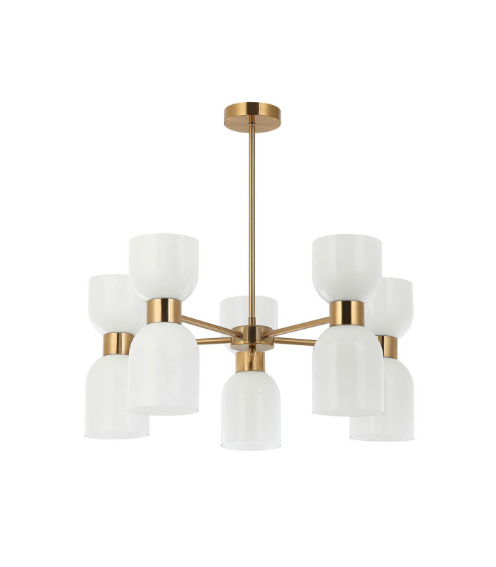 Monza Multi Arm Pendant Ceiling Light Brass 10xE27-1