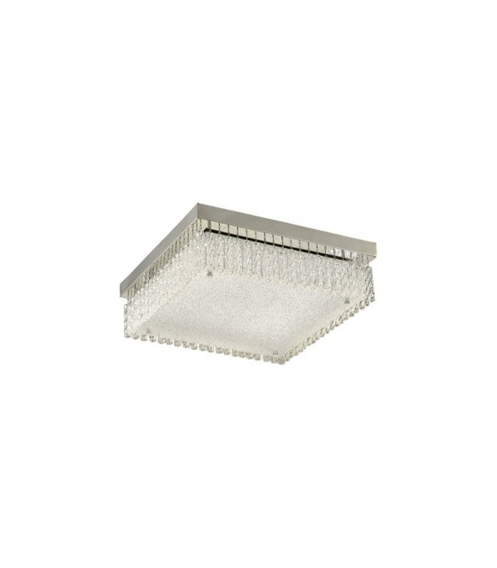 Large Square Flush Ceiling 21W 1800lm LED 4200K Polished Chrome, Crystal - 1