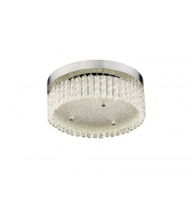Small Round Flush Ceiling 18W 1600lm LED 4200K Polished Chrome, Crystal - 1