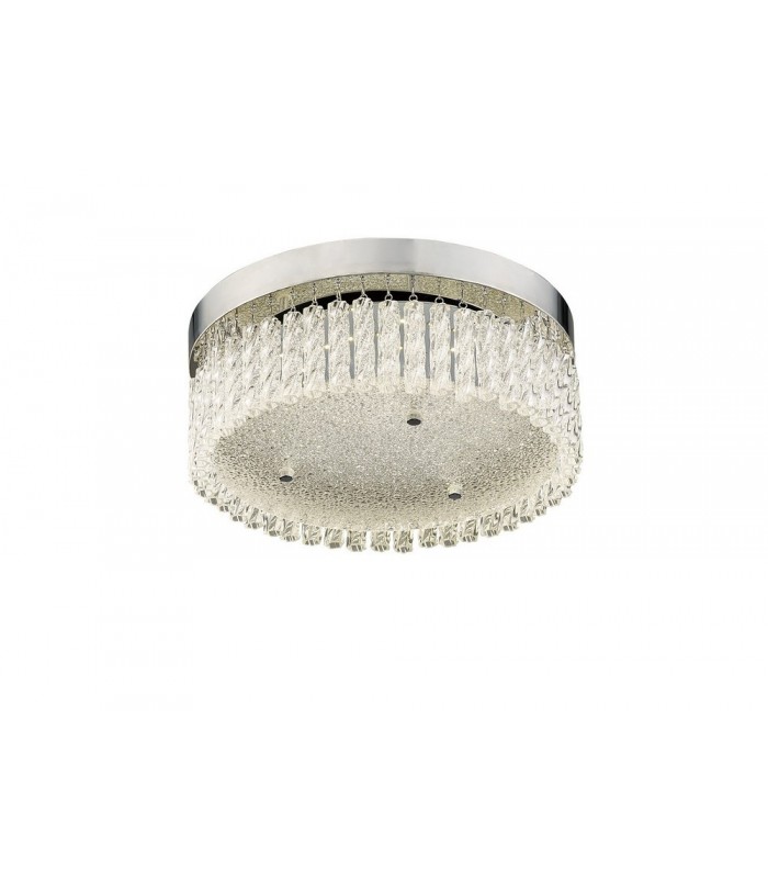 Small Round Flush Ceiling 18W 1600lm LED 4200K Polished Chrome, Crystal - 1