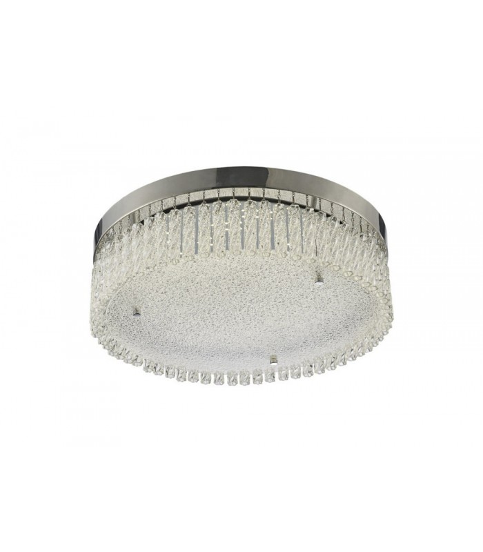 Large Round Flush Ceiling 21W 1900lm LED 4200K Polished Chrome, Crystal - 1