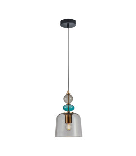 Namos Dome Pendant Ceiling Light Brass with Smoked Shade-1