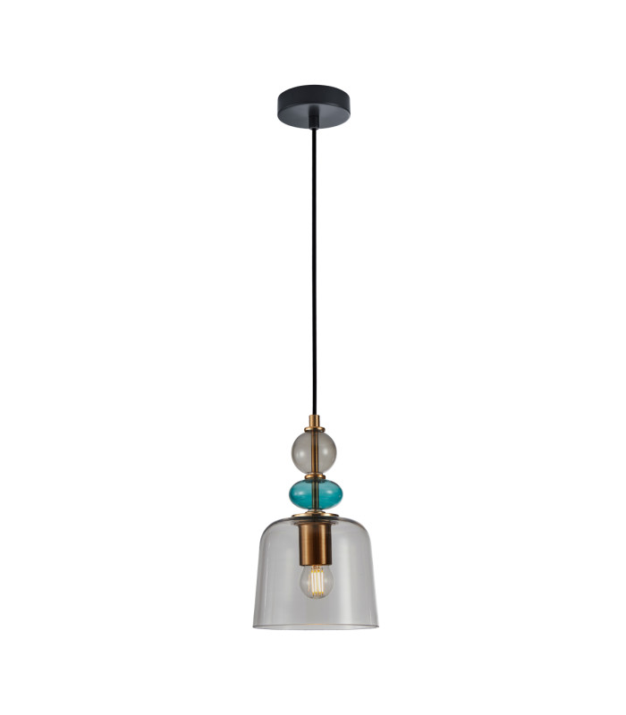 Namos Dome Pendant Ceiling Light Brass with Smoked Shade-1