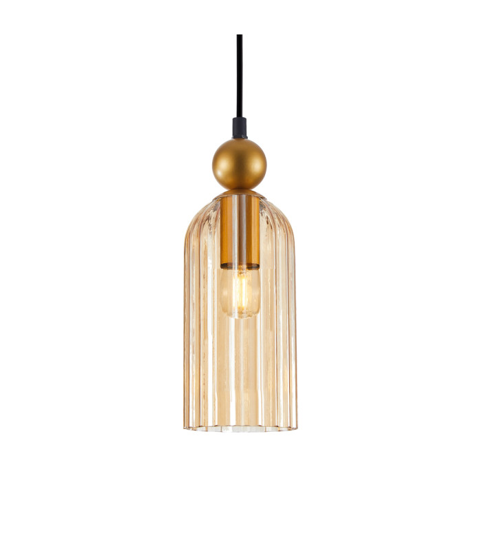Narisa Slim Pendant Ceiling Light Gold Amber-2