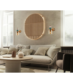 Namos Wall Lamp Brass with Amber Shade-5