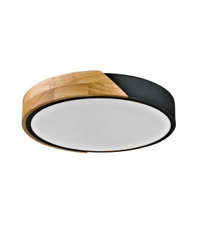 Nastro Decorative Flush Ceiling Light Wood Black 3000K Warm White-1