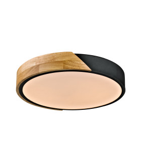 Nastro Decorative Flush Ceiling Light Wood Black 3000K Warm White-2