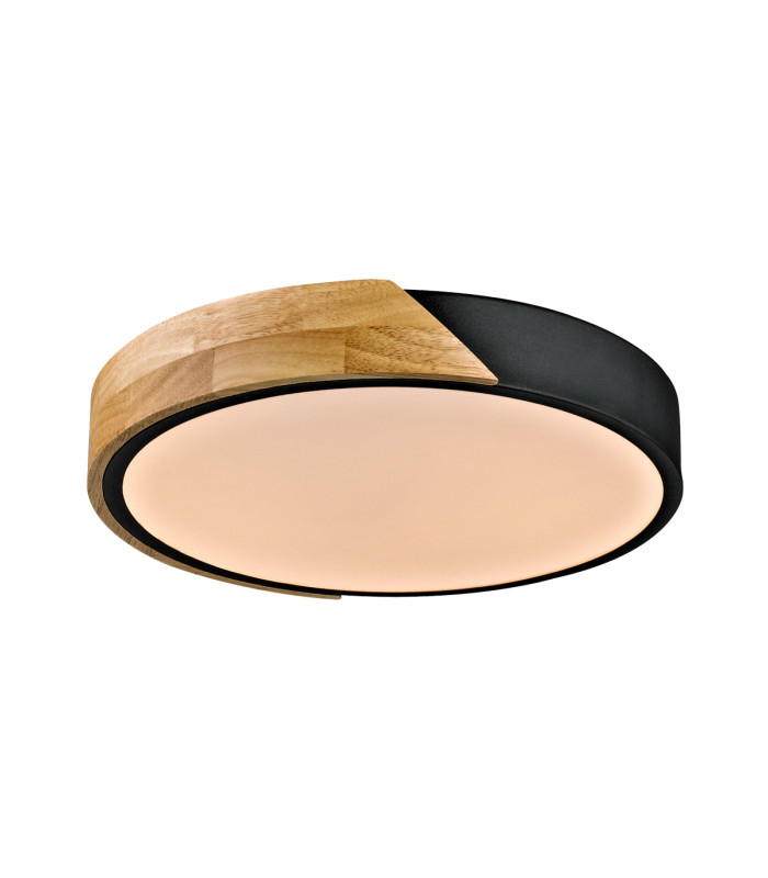 Nastro Decorative Flush Ceiling Light Wood Black 3000K Warm White-2