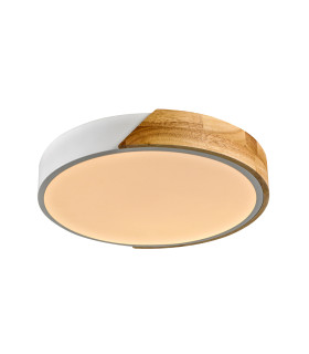 Nastro Decorative Flush Ceiling Light Wood White 3000K Warm White-2