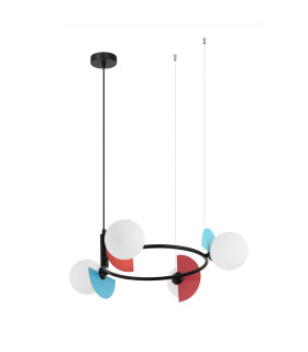 Nauti Globe Pendant Ceiling Light Blue Orange Pink 4xG9-1