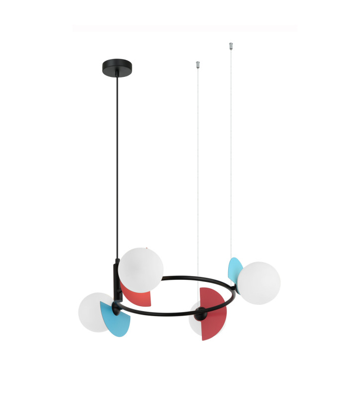 Nauti Globe Pendant Ceiling Light Blue Orange Pink 4xG9-1