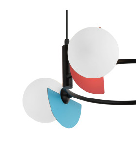 Nauti Globe Pendant Ceiling Light Blue Orange Pink 4xG9-3