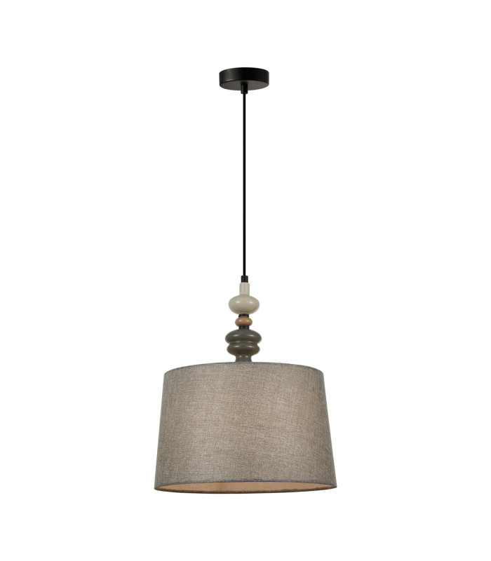 Nerom I 34cm Cylindrical Pendant Ceiling Light Matt Black-1