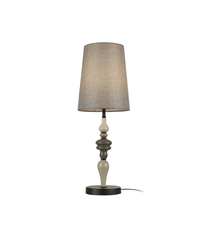 Nerom 22cm Table Lamp with Round Tapered Shade Matt Black-1