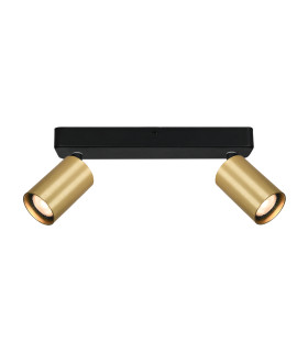 Nesto Twin Ceiling Spotlight Black Brass 2xGU10-1