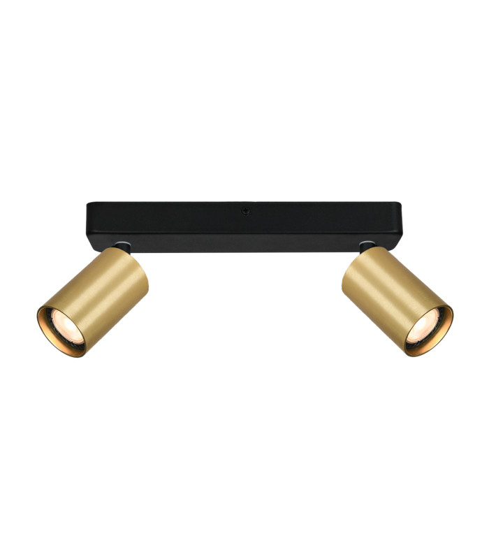 Nesto Twin Ceiling Spotlight Black Brass 2xGU10-1