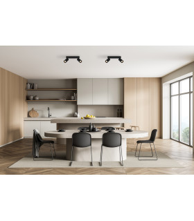 Nesto Twin Ceiling Spotlight Black 2xGU10-5