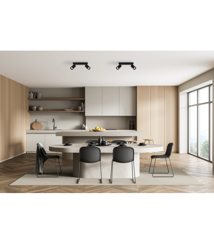 Nesto Twin Ceiling Spotlight Black 2xGU10-5