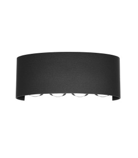 Ortelo Outdoor Up Down Wall Lamp Black 3000K Warm White 8xLED IP54-1