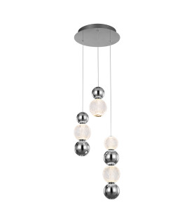 Oter Cluster Pendant Ceiling Light Chrome 3000K Warm White 7xLED-1