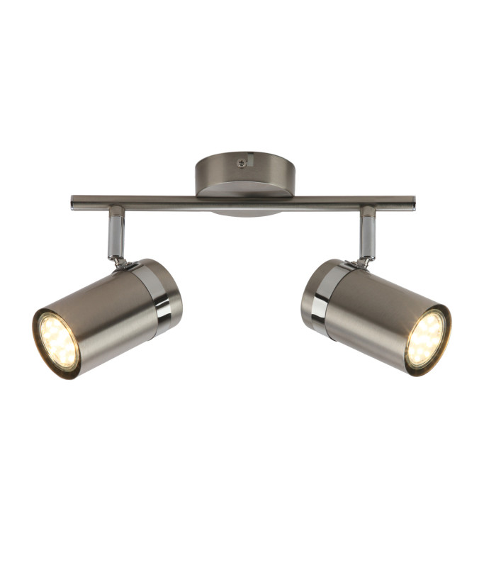 Palmoni Twin Ceiling Spotlight Satin Nickel Chrome 2xGU10-1