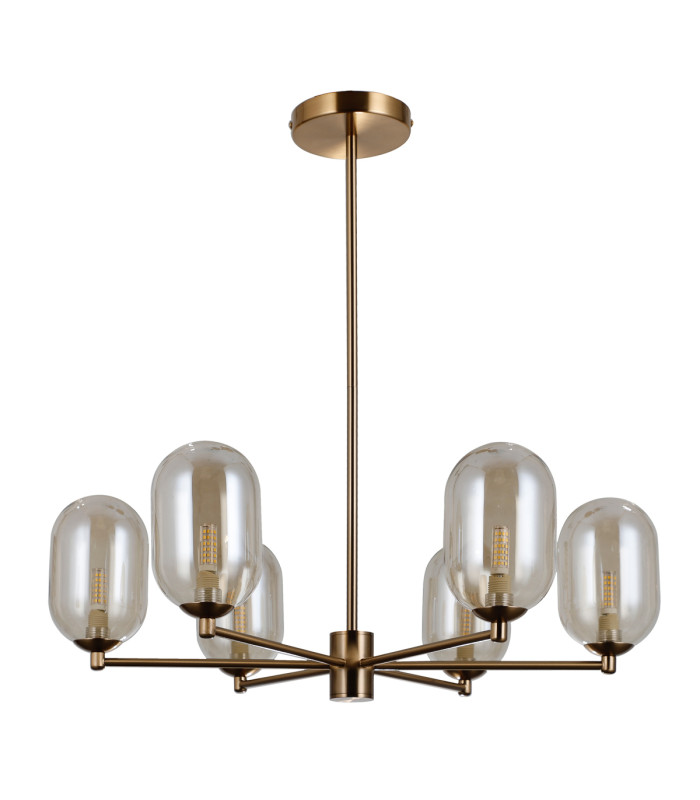 Perano Multi Arm Pendant Ceiling Light Antique Bronze 6xG9-1