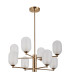 Perano Multi Arm Pendant Ceiling Light Antique Bronze Opal Shade 8xG9-1