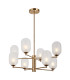 Perano Multi Arm Pendant Ceiling Light Antique Bronze Opal Shade 8xG9-4