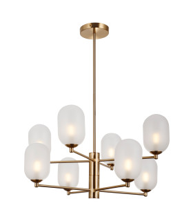 Perano Multi Arm Pendant Ceiling Light Antique Bronze Opal Shade 8xG9-4