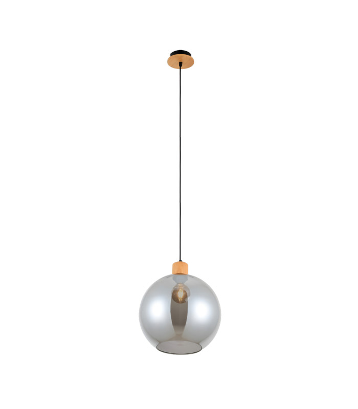 Potan Dome Pendant Ceiling Light Wooden Black-1