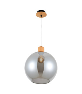 Potan Dome Pendant Ceiling Light Wooden Black-2