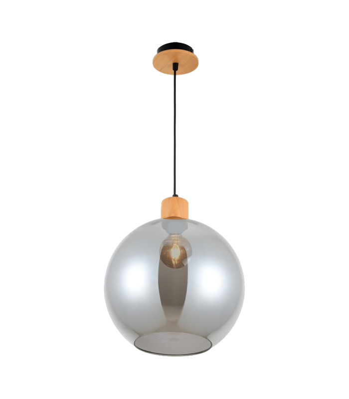 Potan Dome Pendant Ceiling Light Wooden Black-2