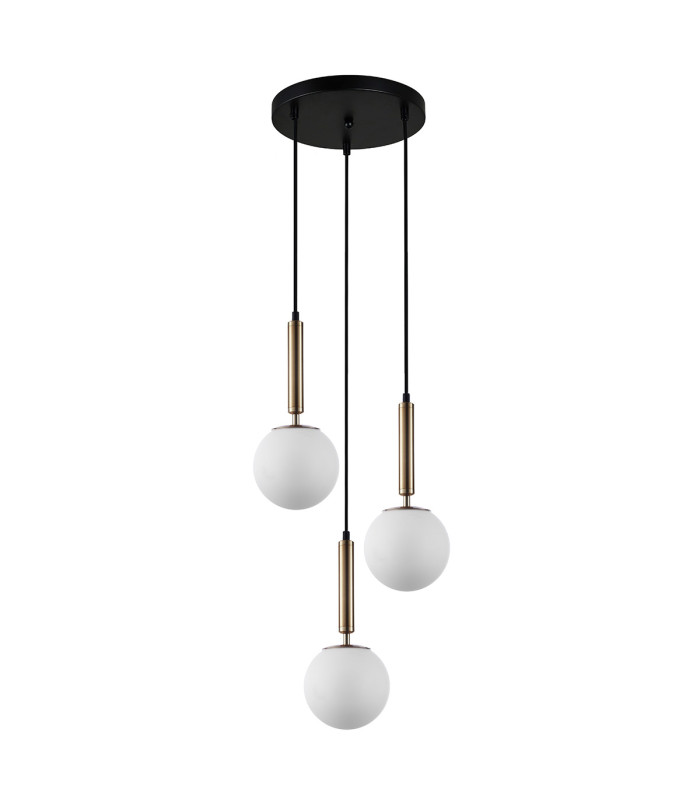 Ravena Cluster Pendant Ceiling Light Brass 3xE27-1
