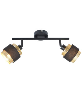 Renez Twin Ceiling Spotlight Black Gold Fabric 2xE14-1