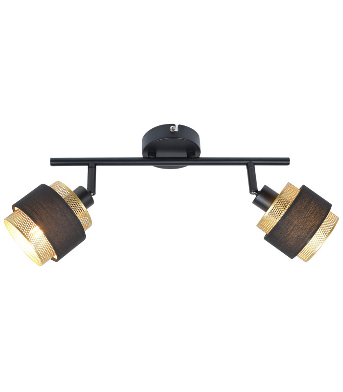 Renez Twin Ceiling Spotlight Black Gold Fabric 2xE14-1