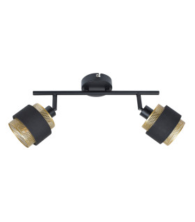 Renez Twin Ceiling Spotlight Black Gold Fabric 2xE14-4