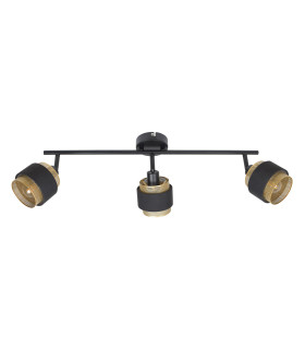 Renez Ceiling Spotlight Bar Black Gold Fabric 3xE14-4