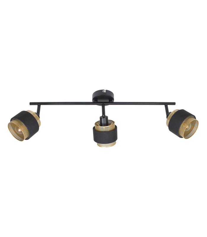 Renez Ceiling Spotlight Bar Black Gold Fabric 3xE14-4