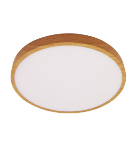 Riberio Flush Ceiling Light Wood 3000K Warm White-1