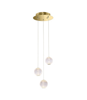 Rosario Cluster Pendant Ceiling Light Gold 3000K Warm White 3xLED-1